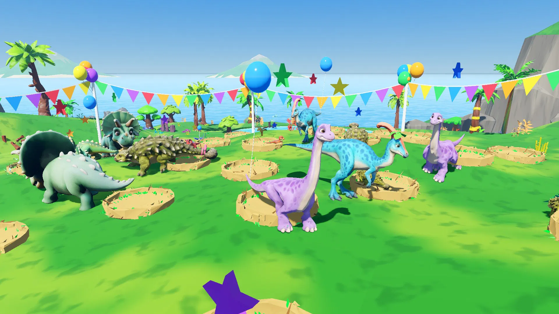 Dinosaurs with balloons